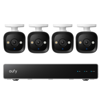 Inteligentna kamera Eufy Zestaw 4 kamer PoE E40 Biały + rejestrator NVR S4